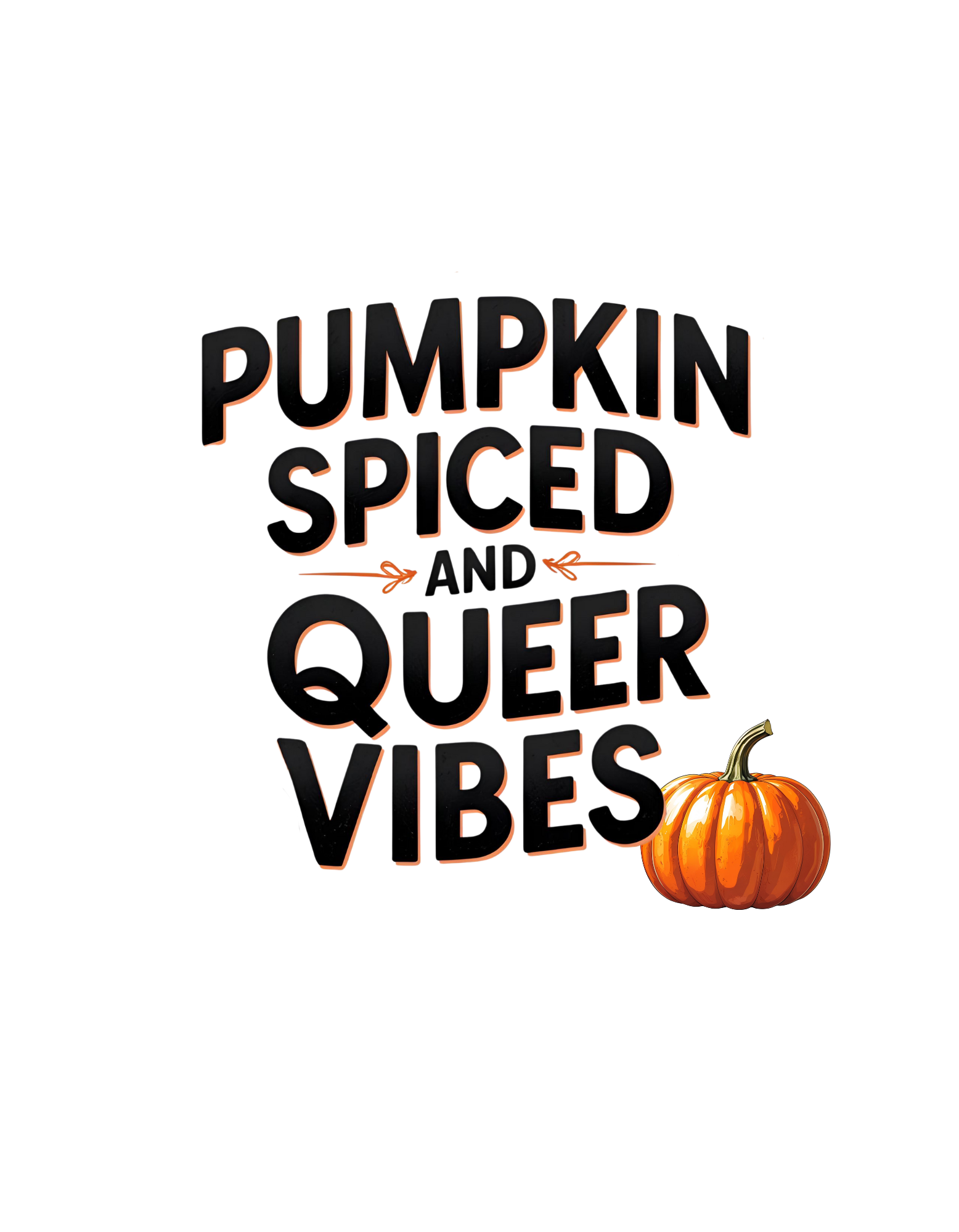 Model wearing Pumpkin Spiced Queer Vibes cropped hoodie