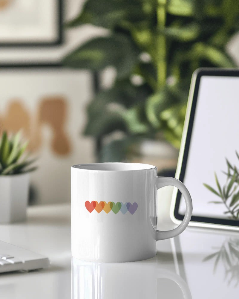 Pride Mug colorful ceramic WLW queer coffee mug