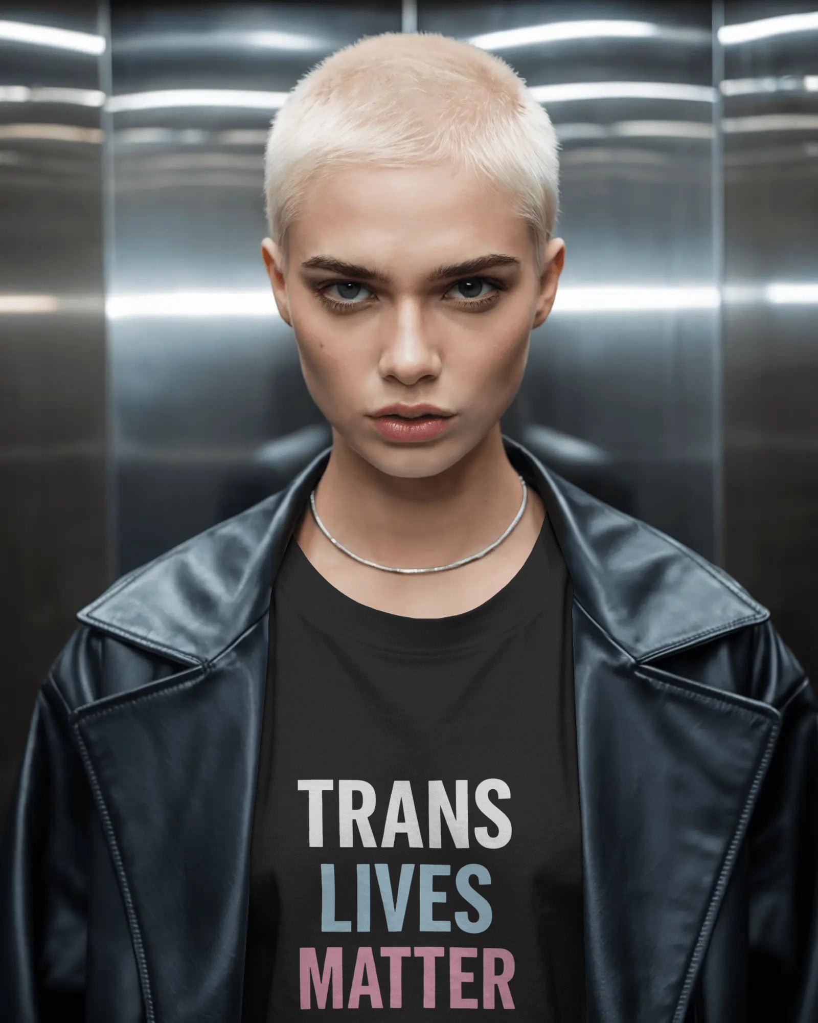 Inclusive pride t-shirt featuring Trans Lives Matter slogan
