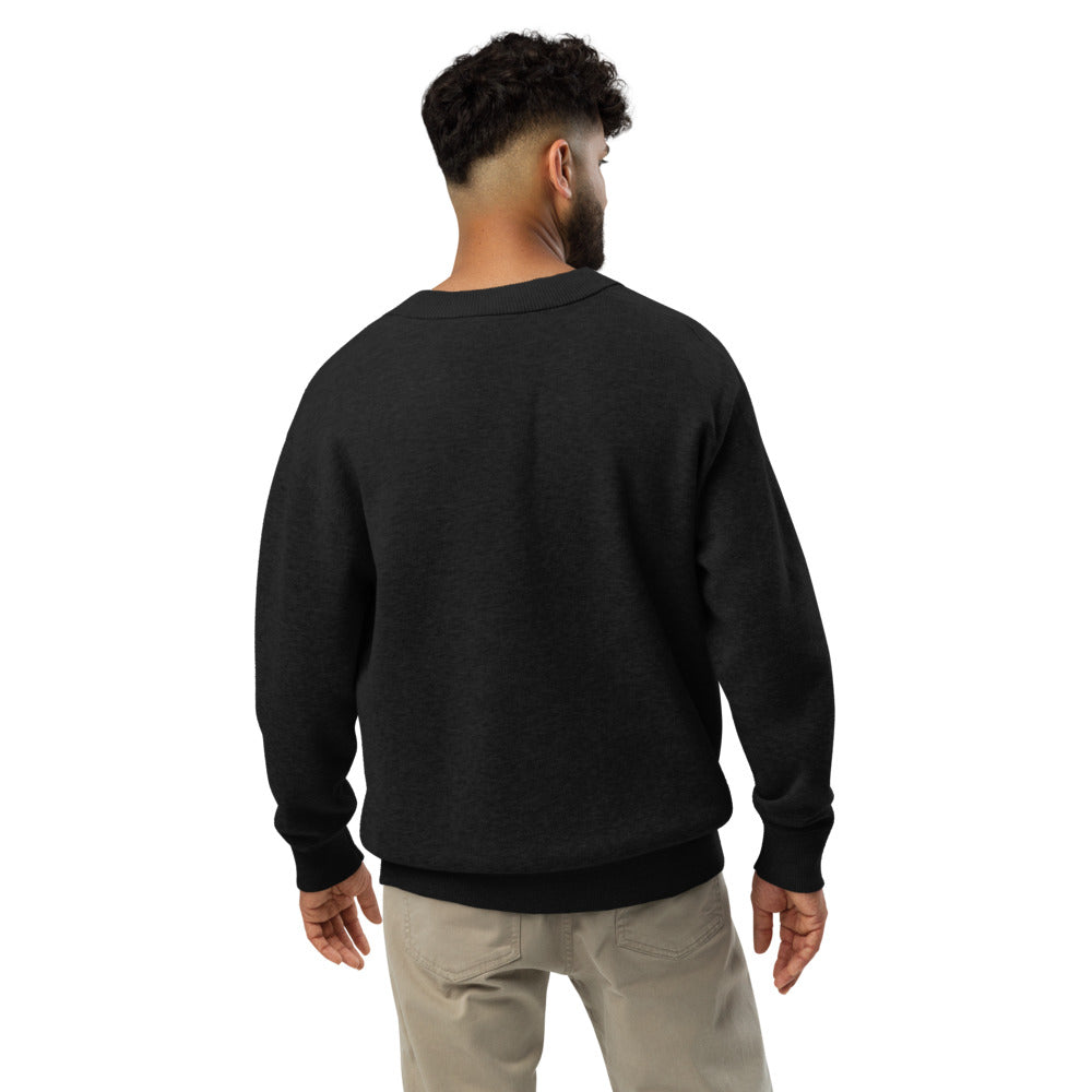 Man wearing a black sweatshirt on a white background
