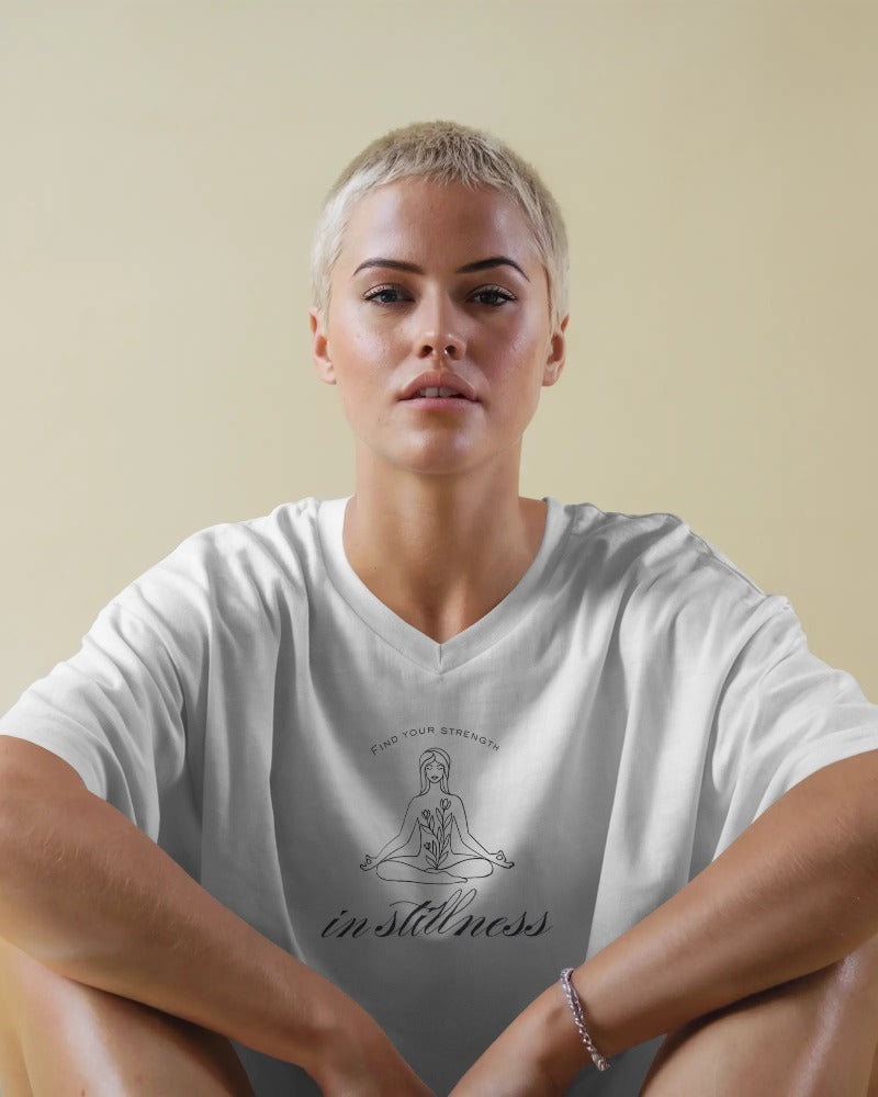 Strength in Stillness Tee unisex WLW pride shirt with empowering slogan