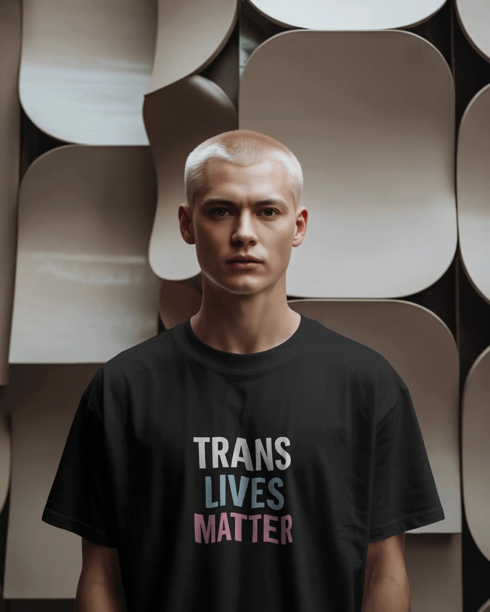 Inclusive pride t-shirt featuring Trans Lives Matter slogan