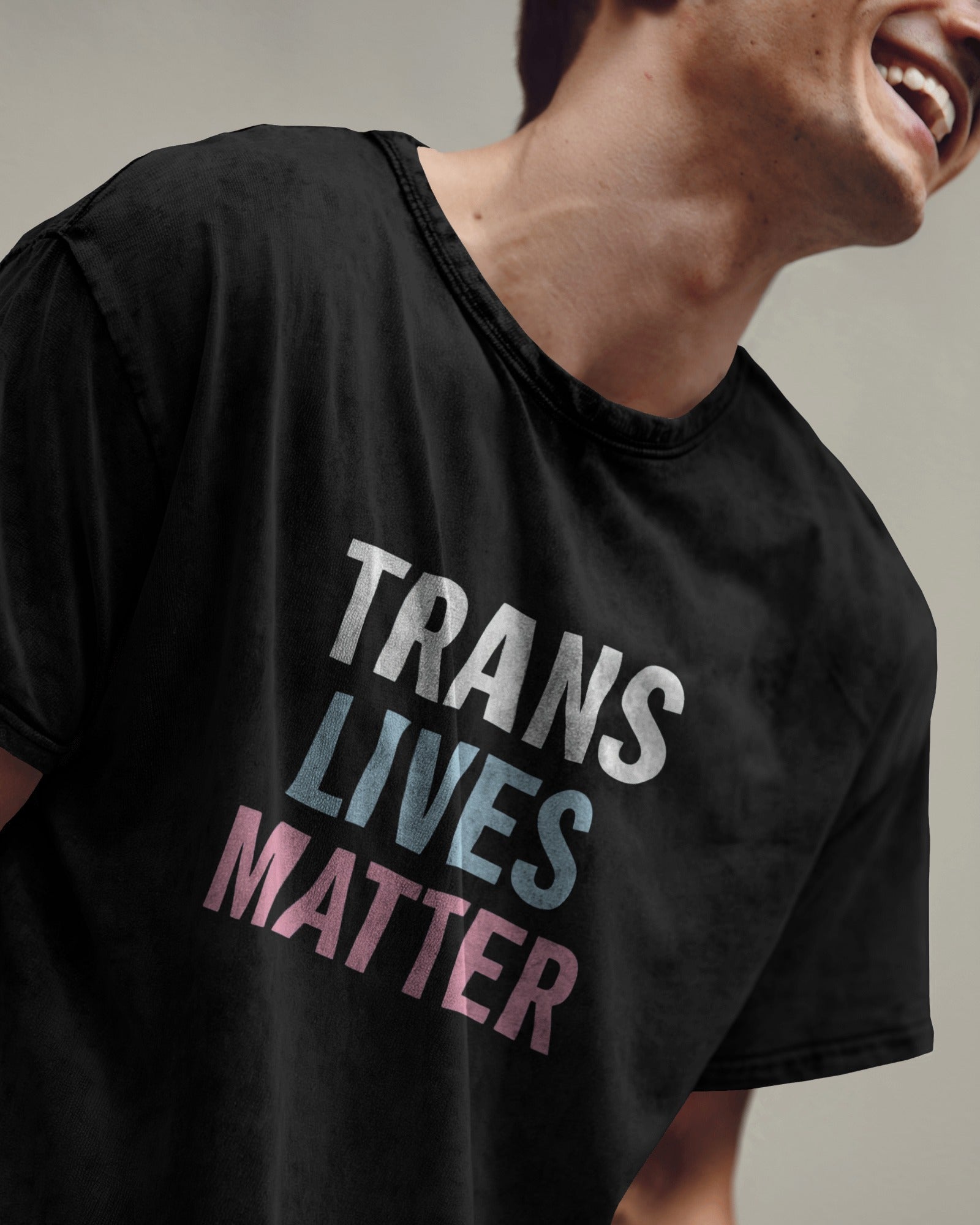 Inclusive pride t-shirt featuring Trans Lives Matter slogan
