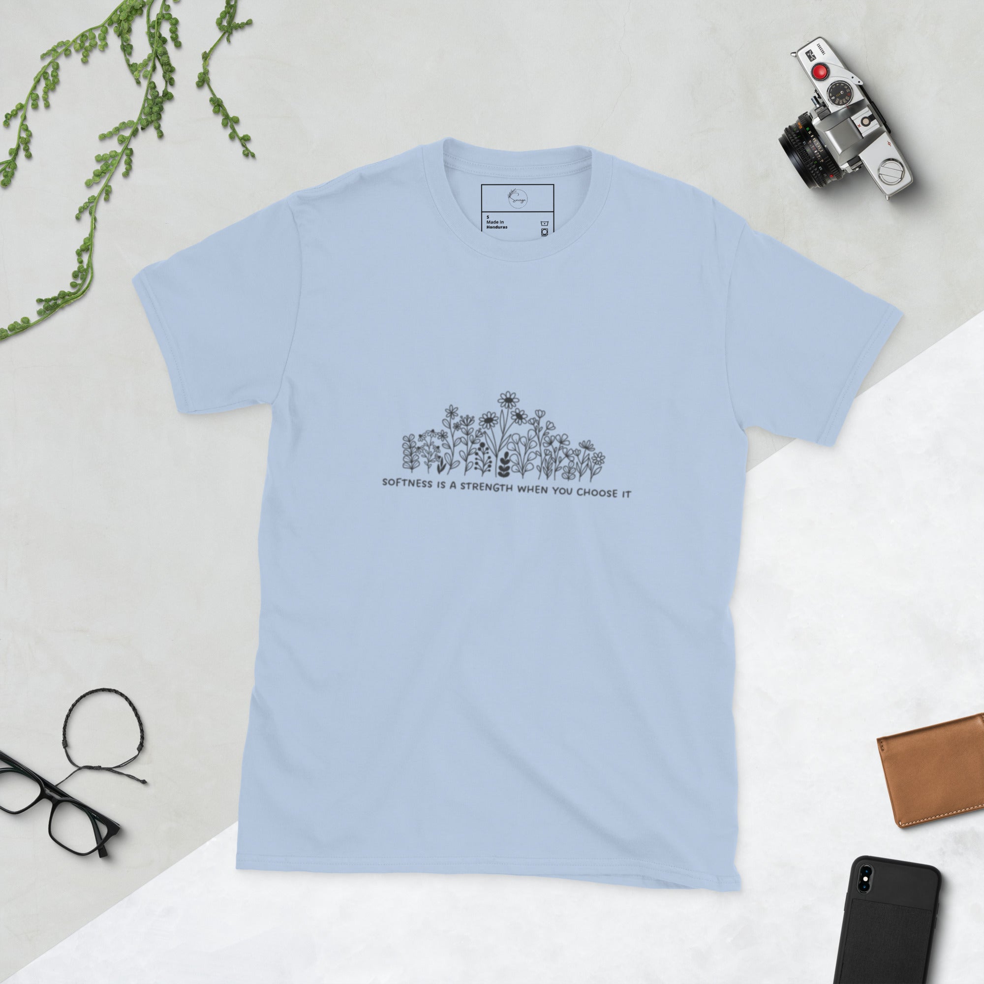 Softness is Strength Tee unisex WLW pride shirt with empowering slogan