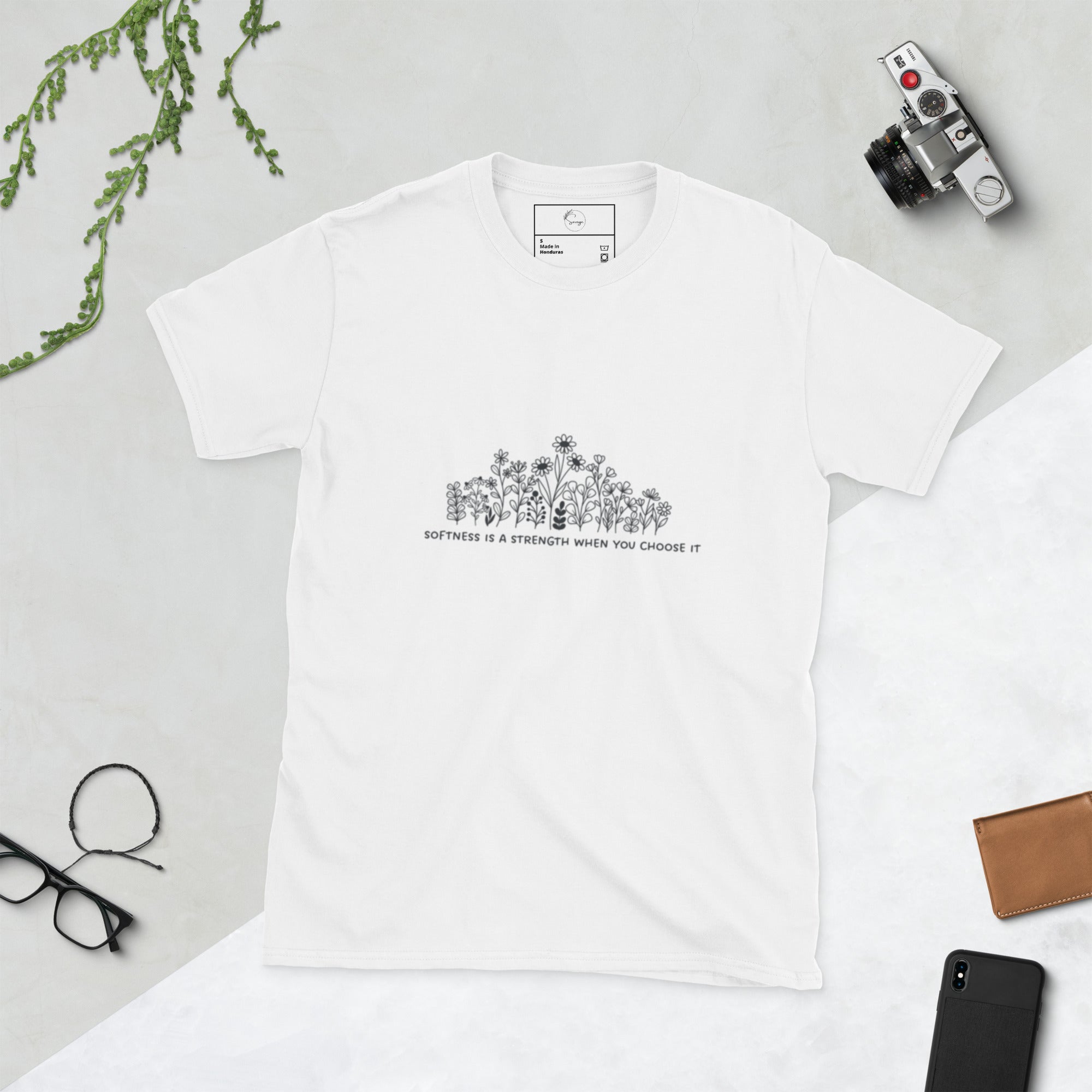 Softness is Strength Tee unisex WLW pride shirt with empowering slogan