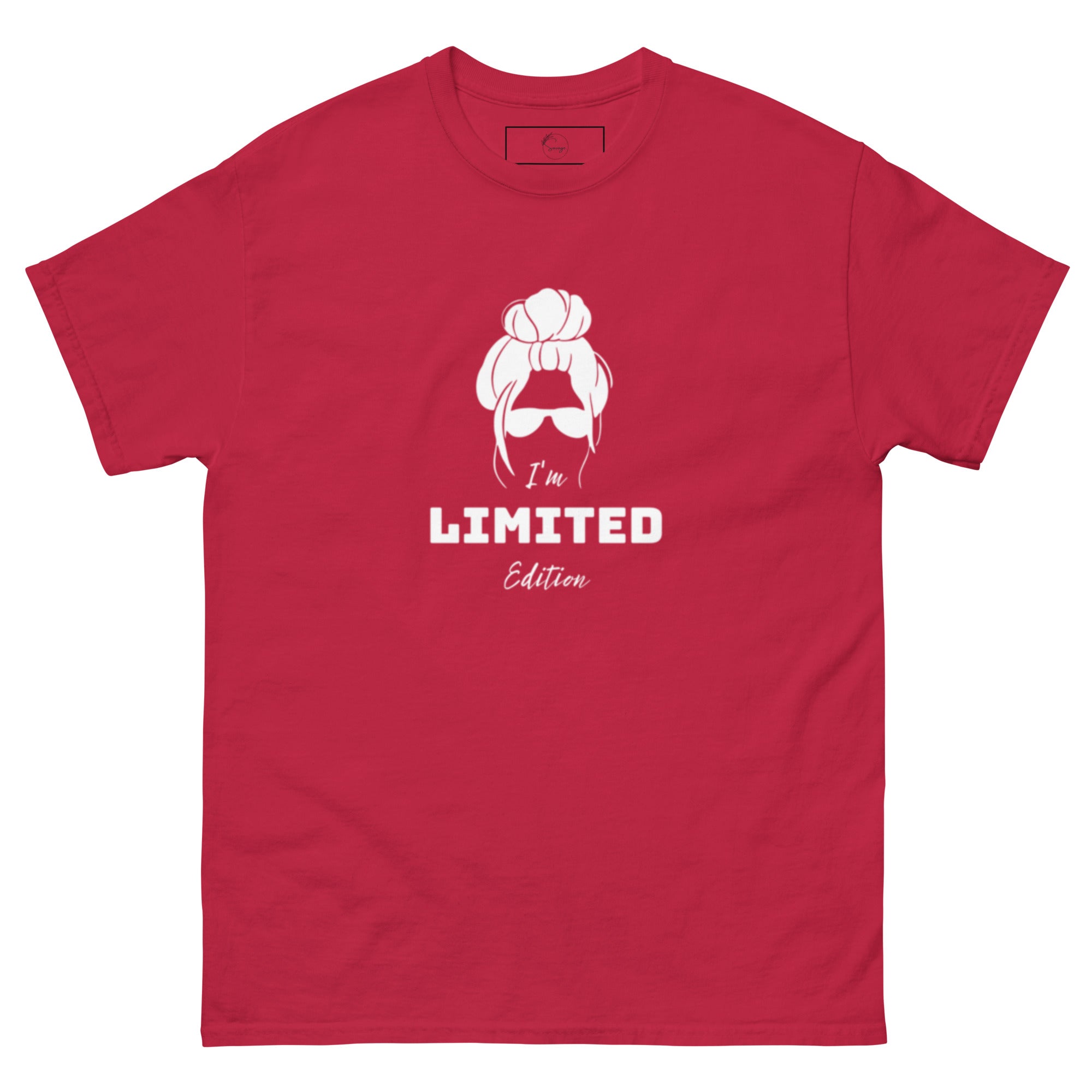 Front view of "I Am Limited Edition" bold print t-shirt