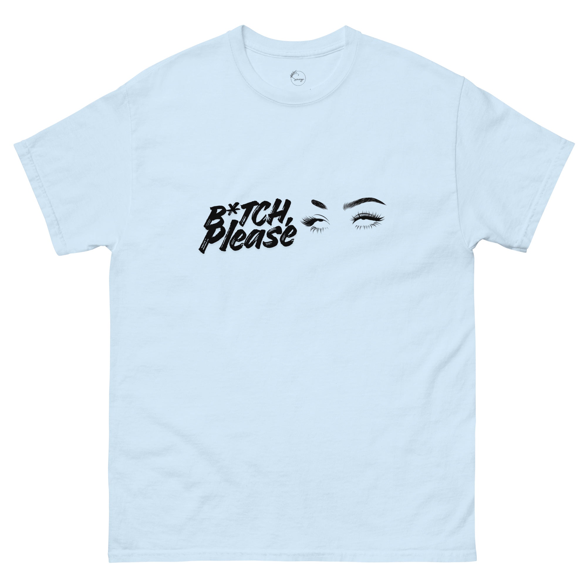 Close-up of B*tch, Please graphic t-shirt styled casually, expressive slogan fashion