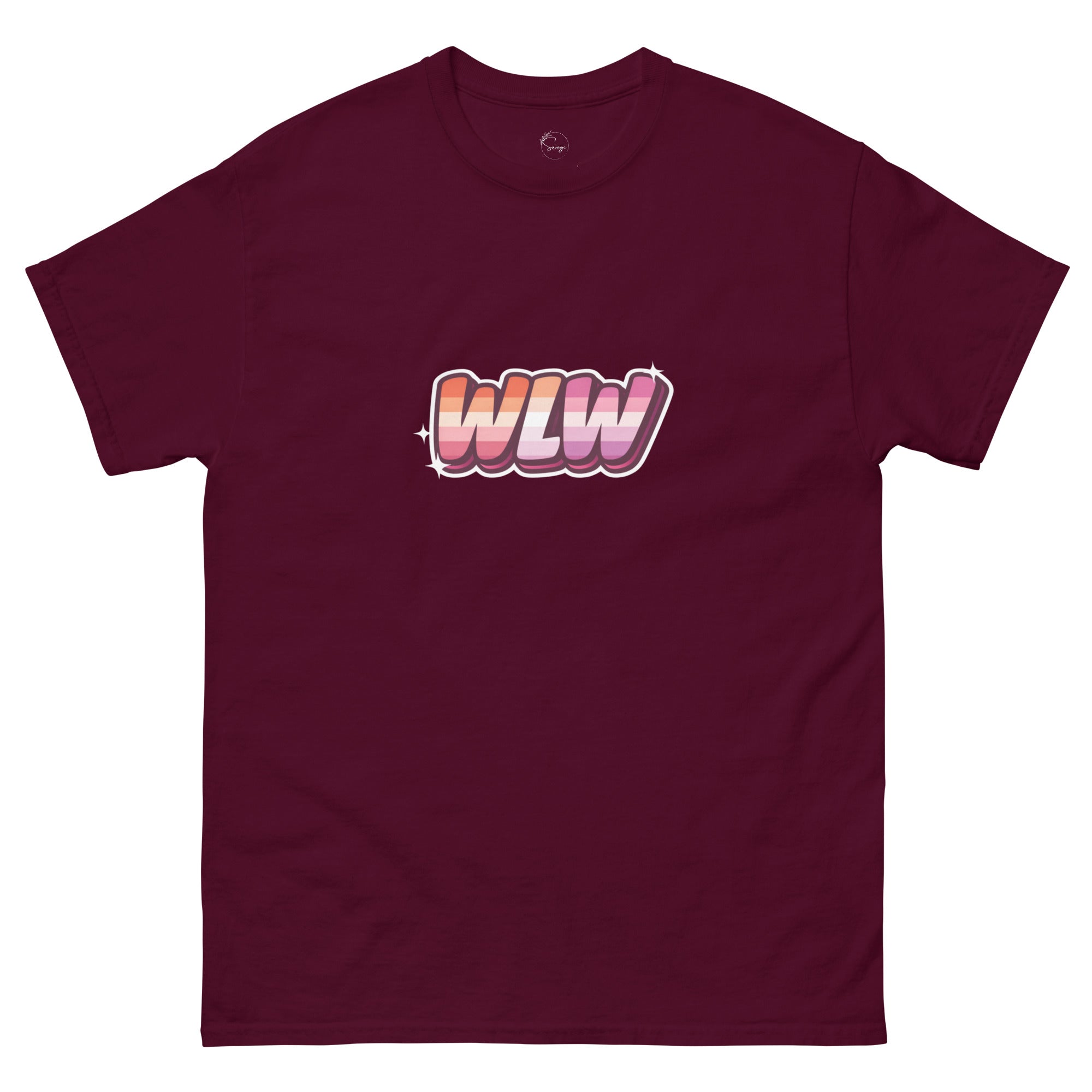 WLW slogan printed on a minimalist unisex t-shirt with simple bold typography