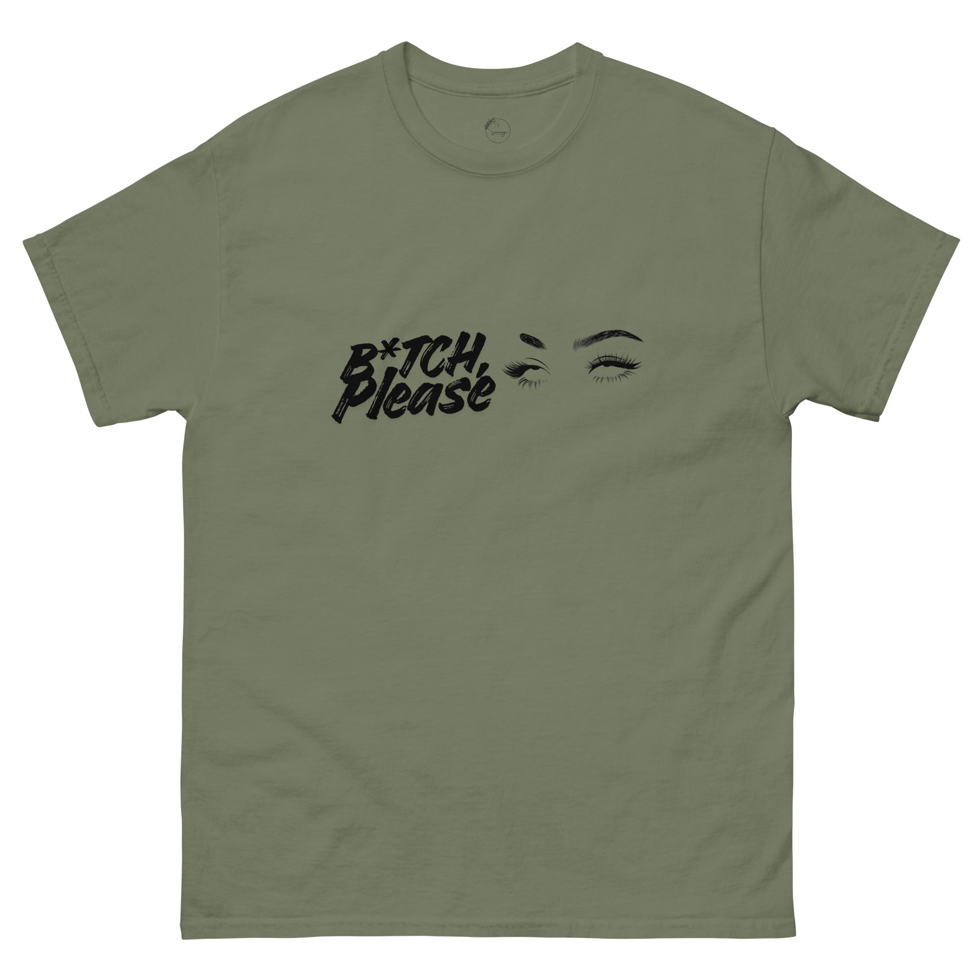 Close-up of B*tch, Please graphic t-shirt styled casually, expressive slogan fashion