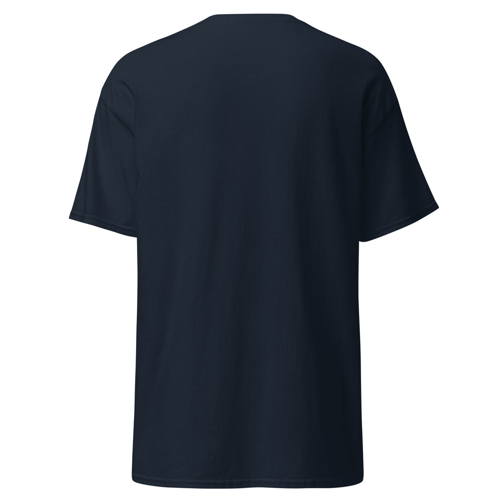 Black t-shirt on a white background