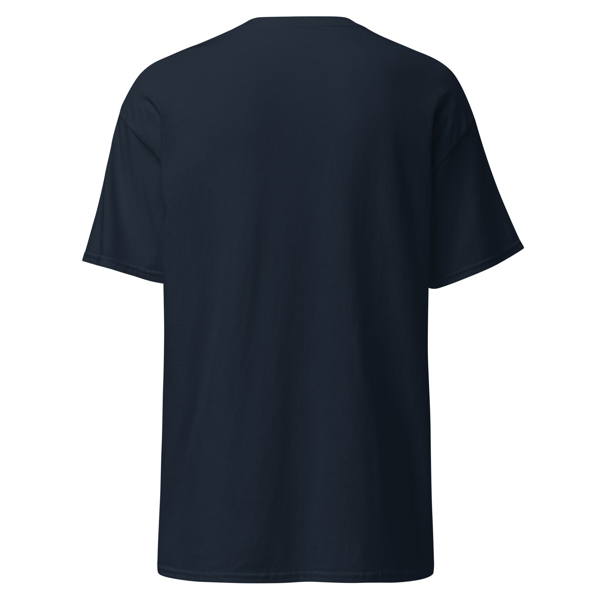 Black t-shirt on a white background
