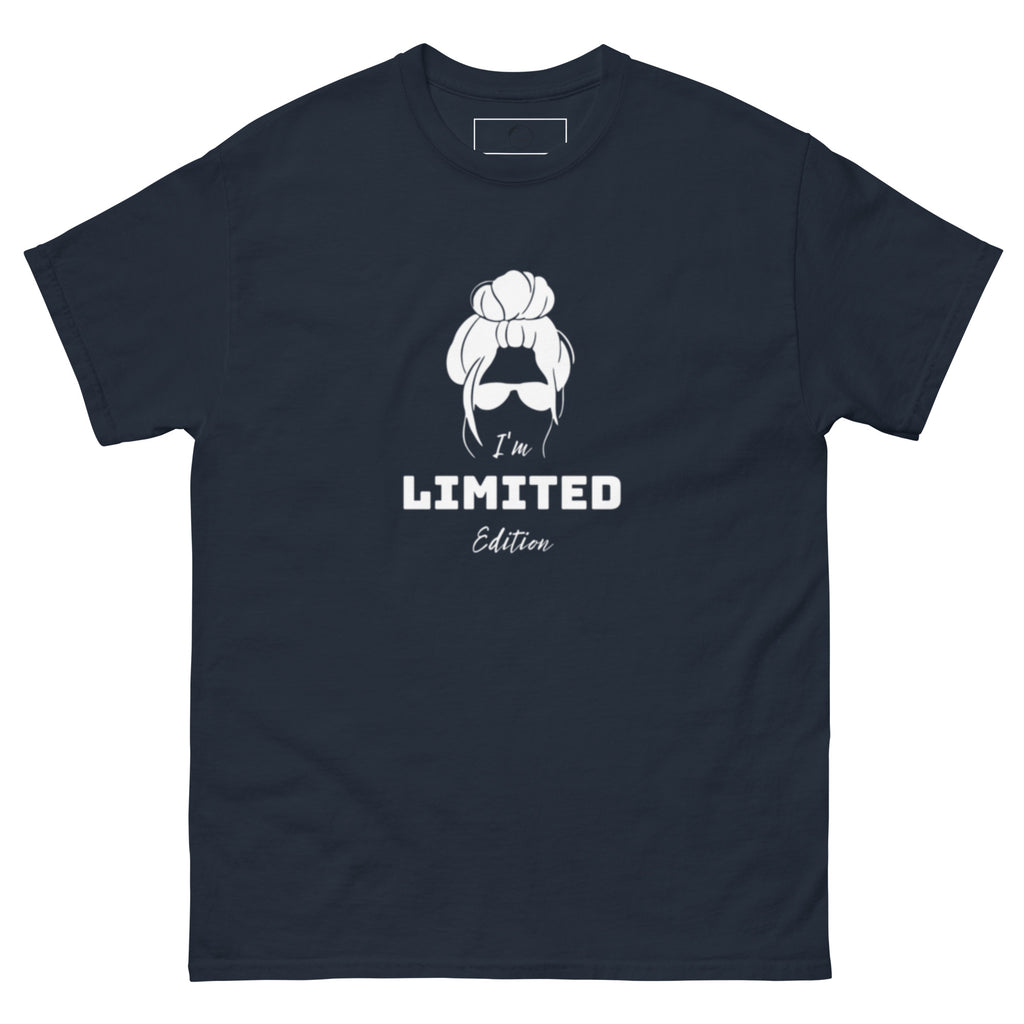 Front view of "I Am Limited Edition" bold print t-shirt