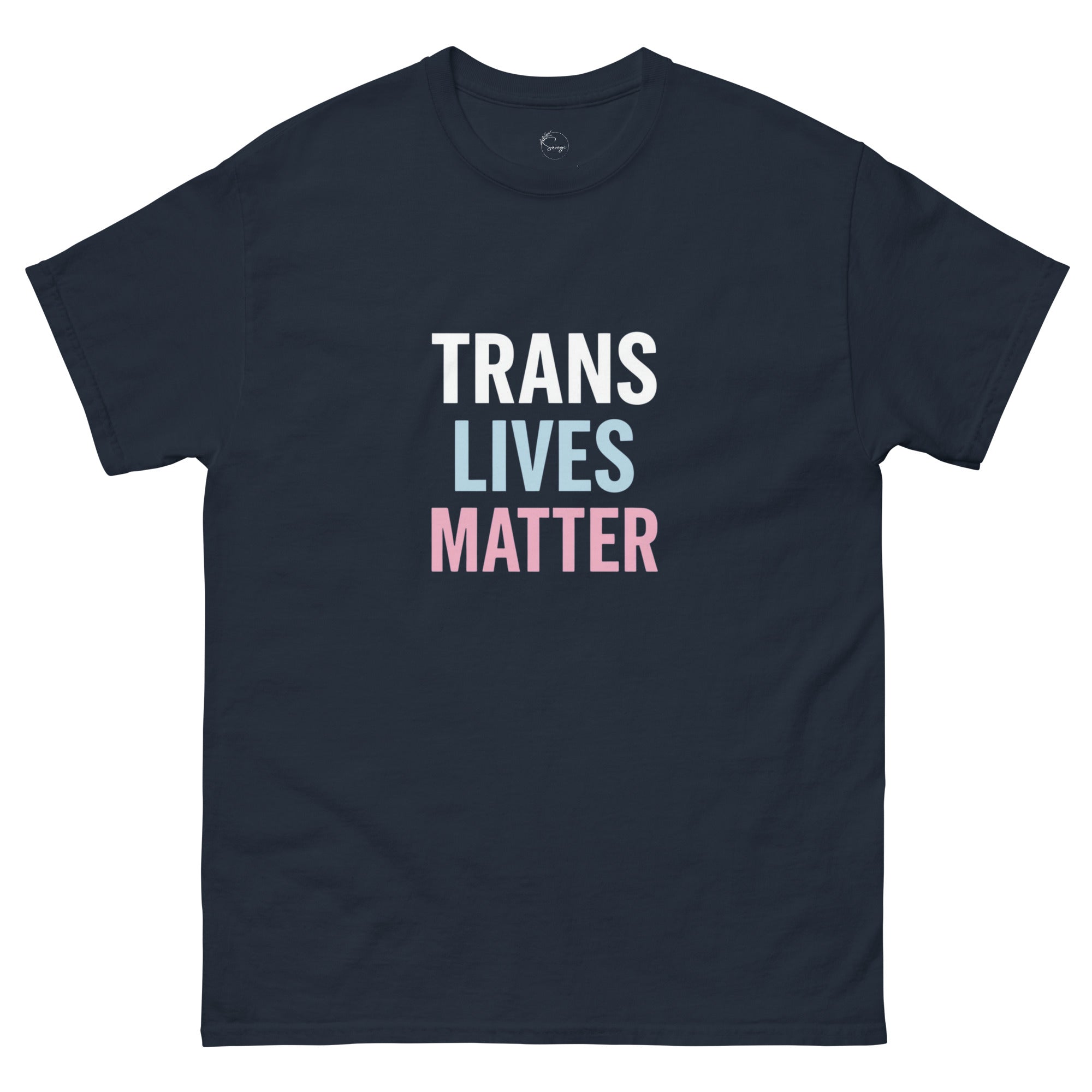 Inclusive pride t-shirt featuring Trans Lives Matter slogan