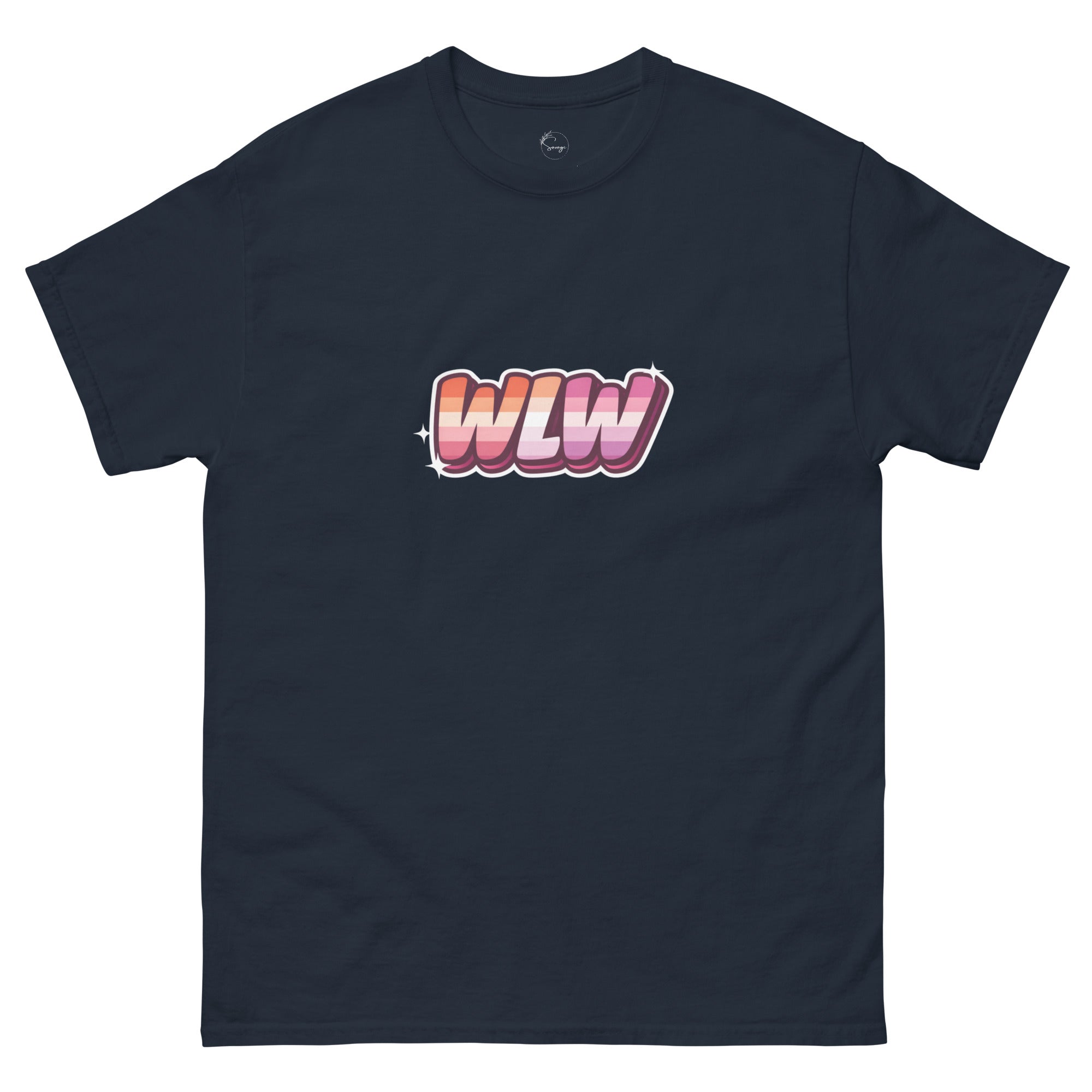WLW slogan printed on a minimalist unisex t-shirt with simple bold typography