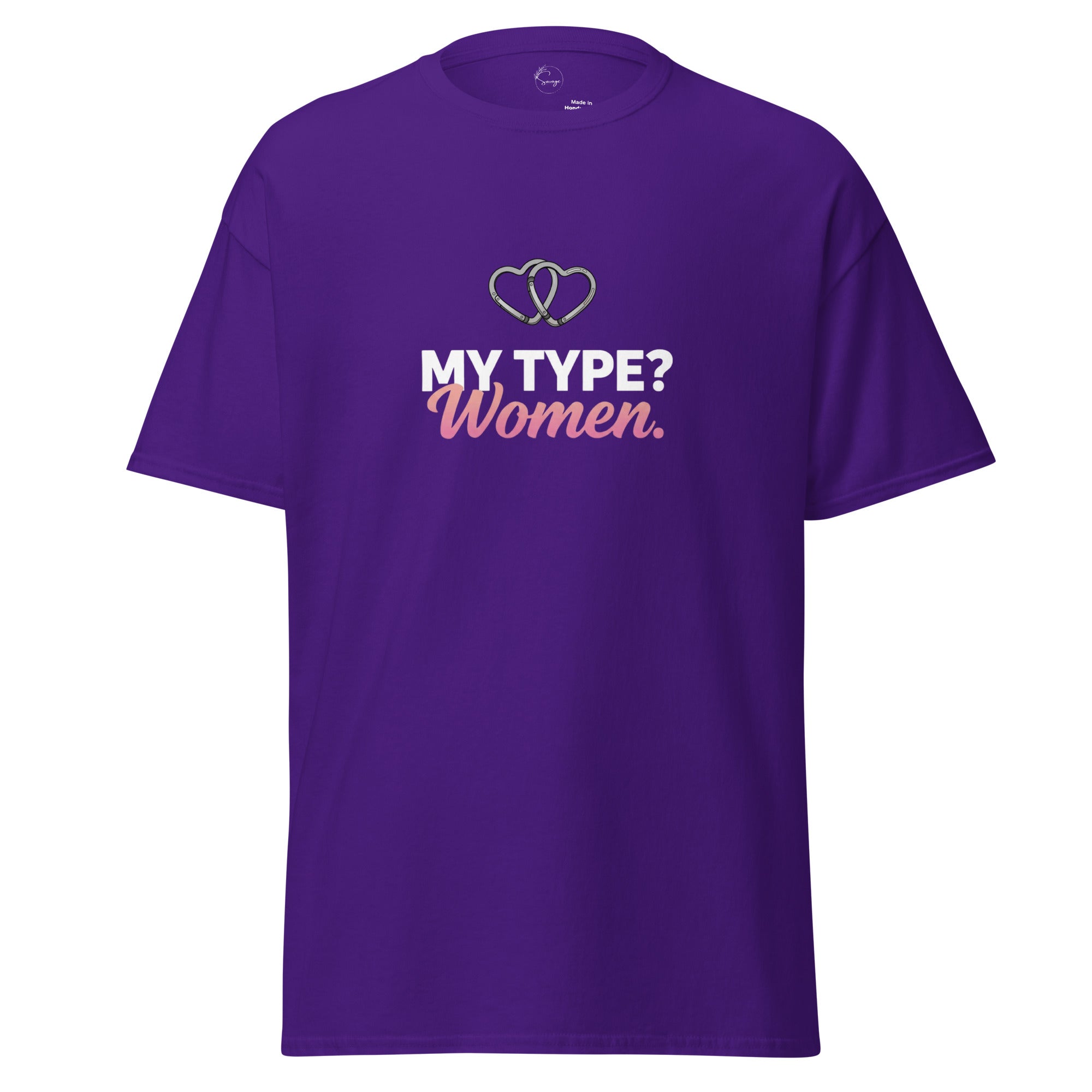 Purple t-shirt on a white background