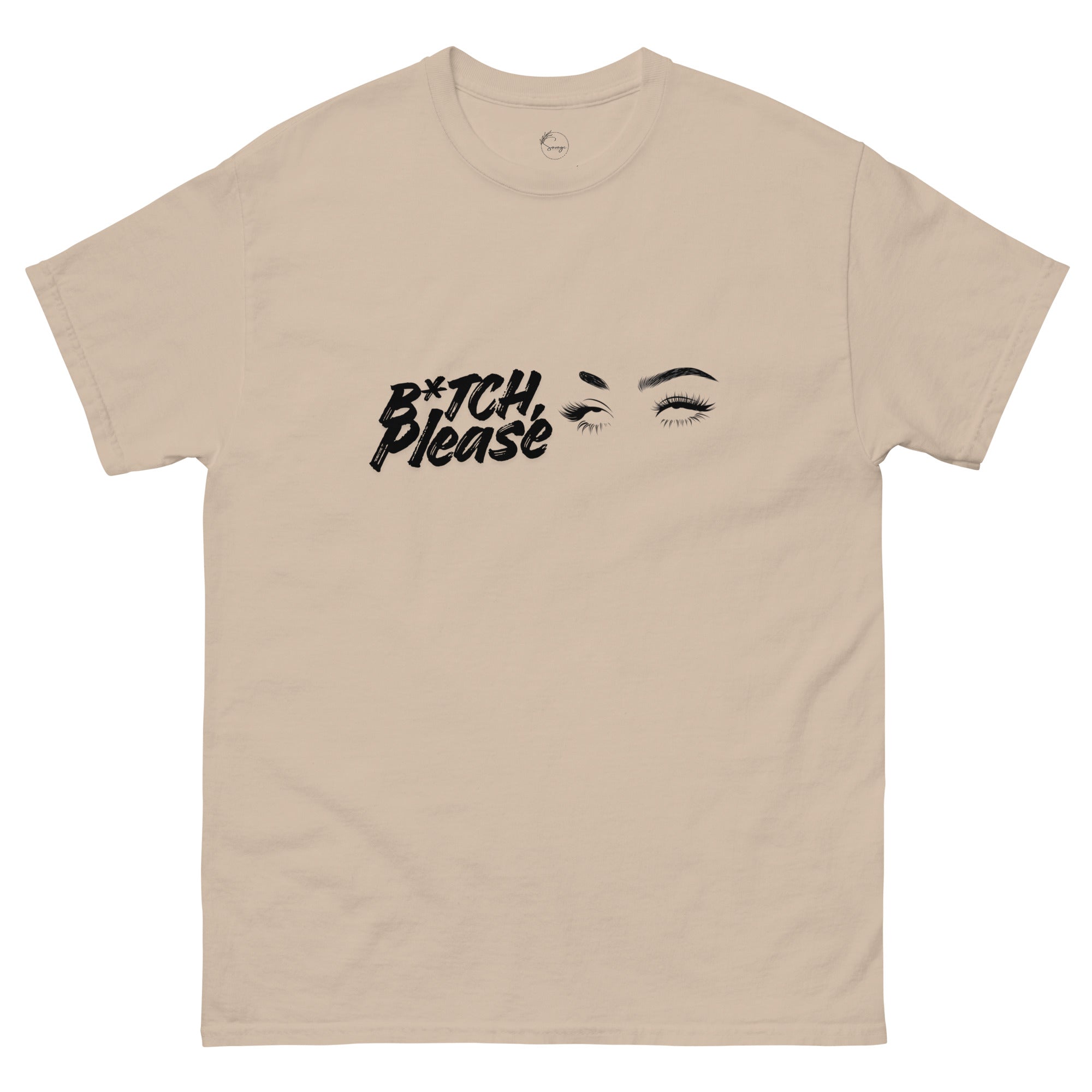 Close-up of B*tch, Please graphic t-shirt styled casually, expressive slogan fashion