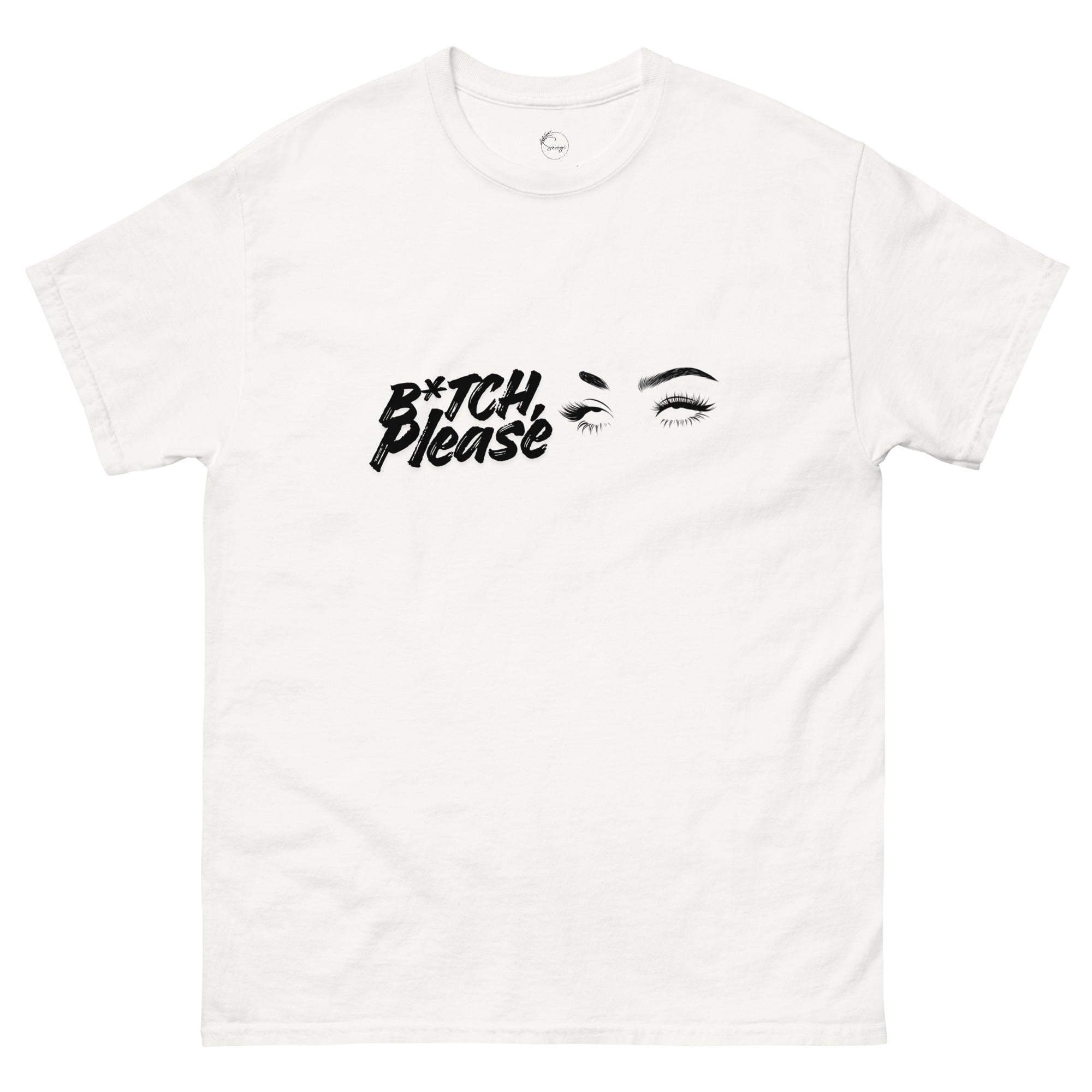 Close-up of B*tch, Please graphic t-shirt styled casually, expressive slogan fashion