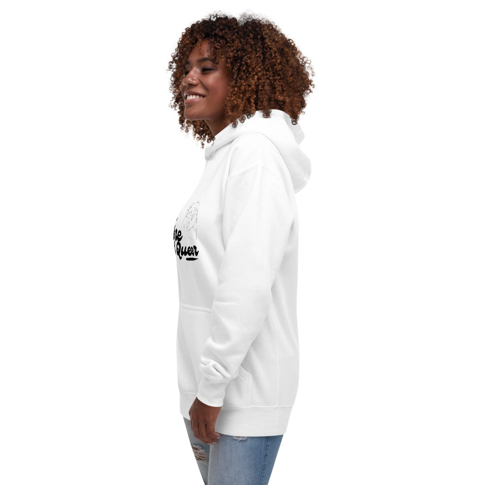 Here and Queer unisex Pride hoodie by Savage Cotton