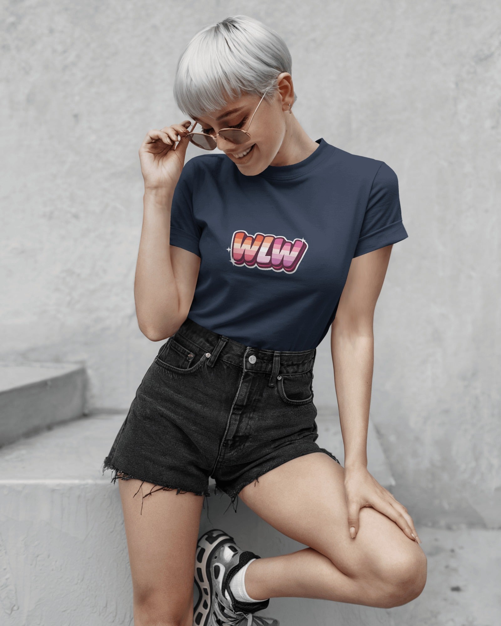 WLW slogan printed on a minimalist unisex t-shirt with simple bold typography