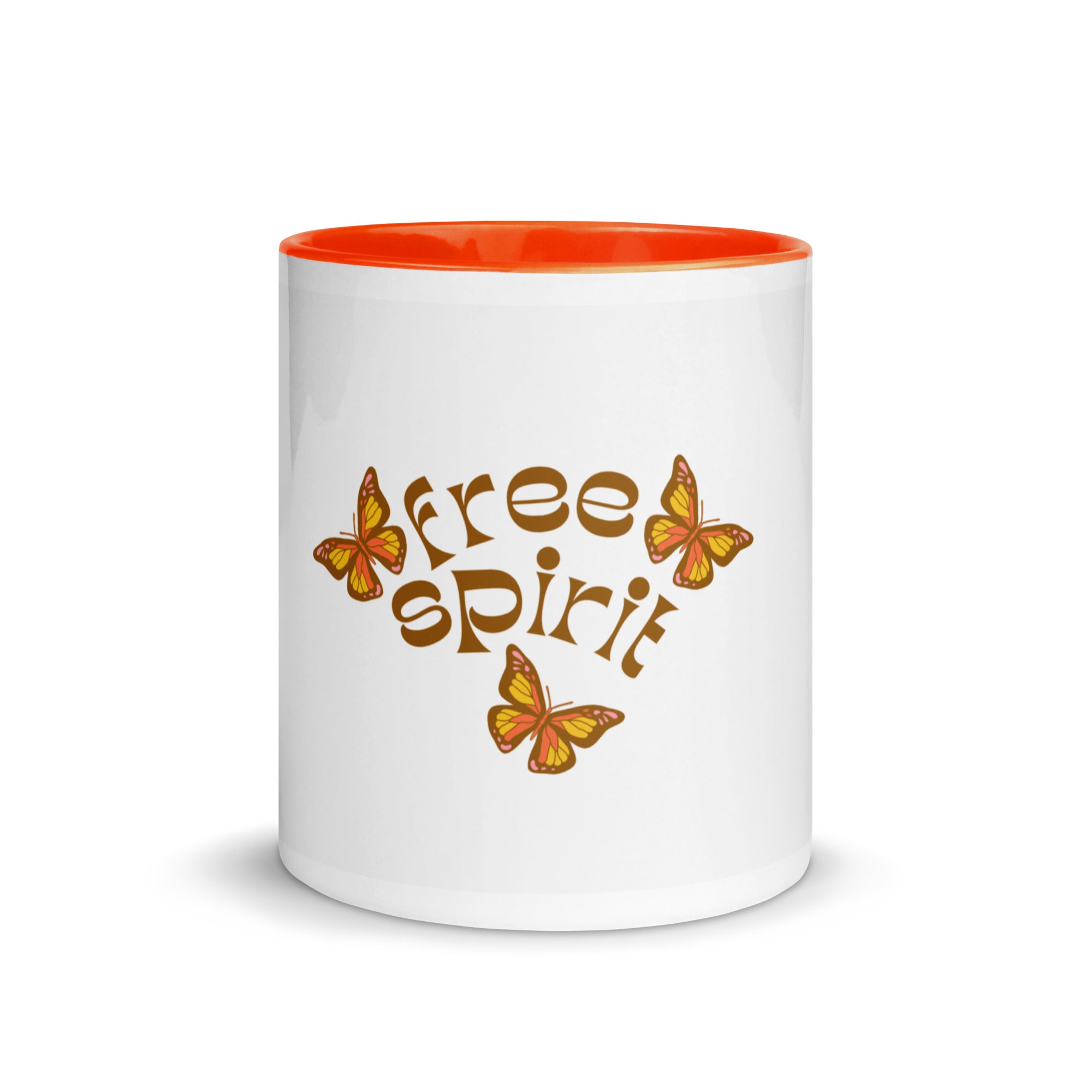 Free Spirit Mug colorful ceramic coffee mug with vibrant rim and handle
