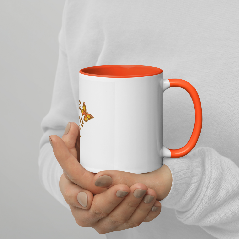Free Spirit Mug colorful ceramic coffee mug with vibrant rim and handle
