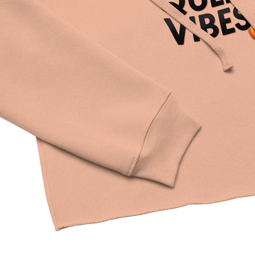 Model wearing Pumpkin Spiced Queer Vibes cropped hoodie