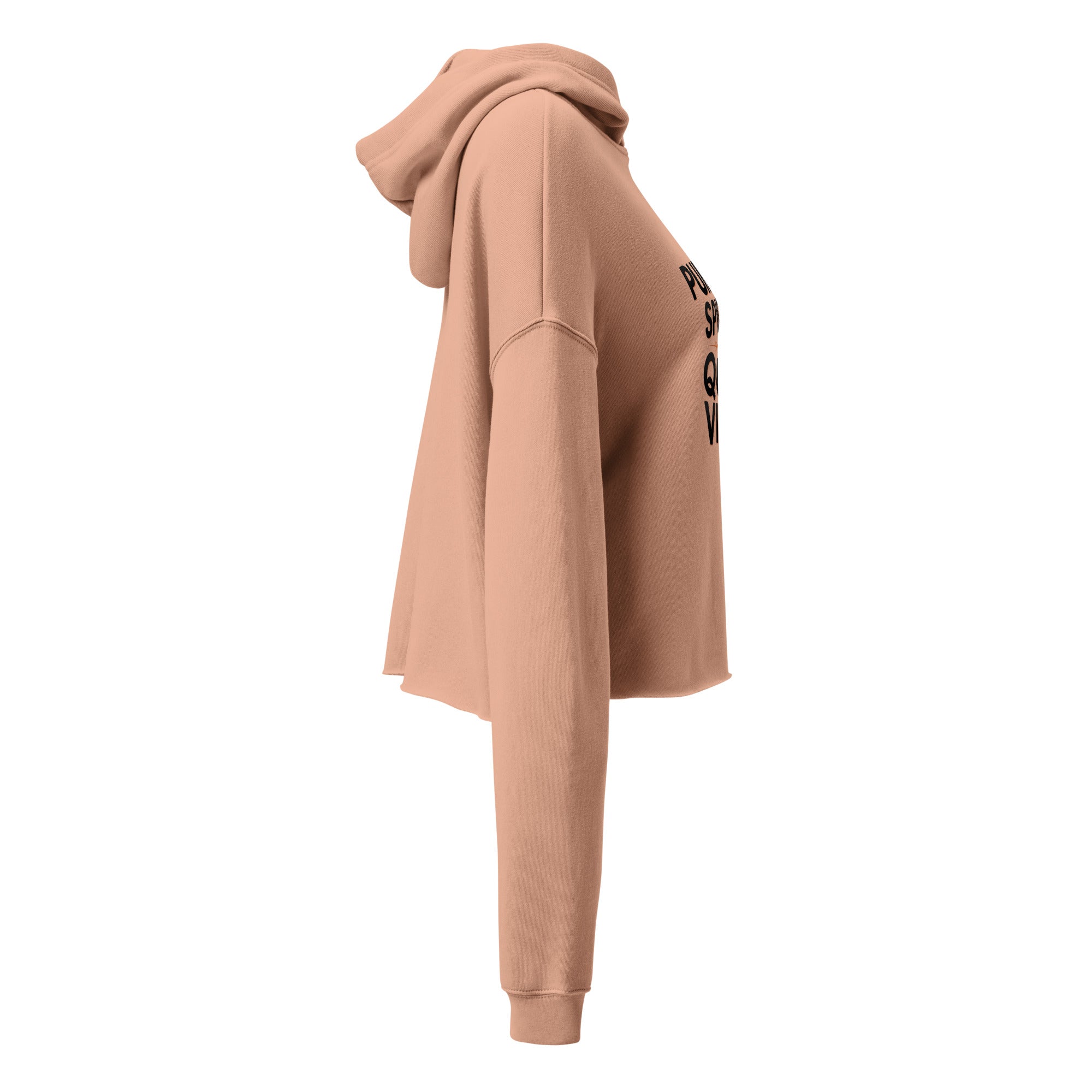 Model wearing Pumpkin Spiced Queer Vibes cropped hoodie