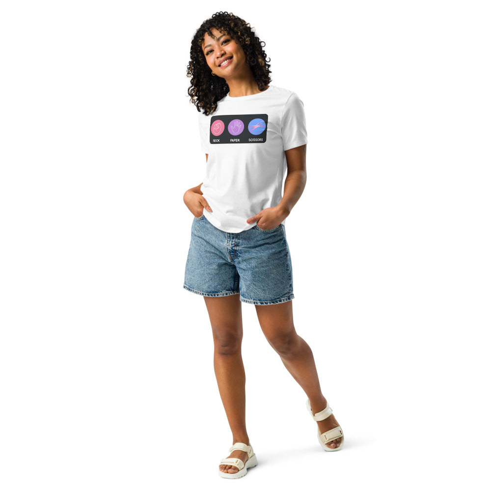 Rock Paper Tee unisex WLW lesbian slogan shirt with queer humor