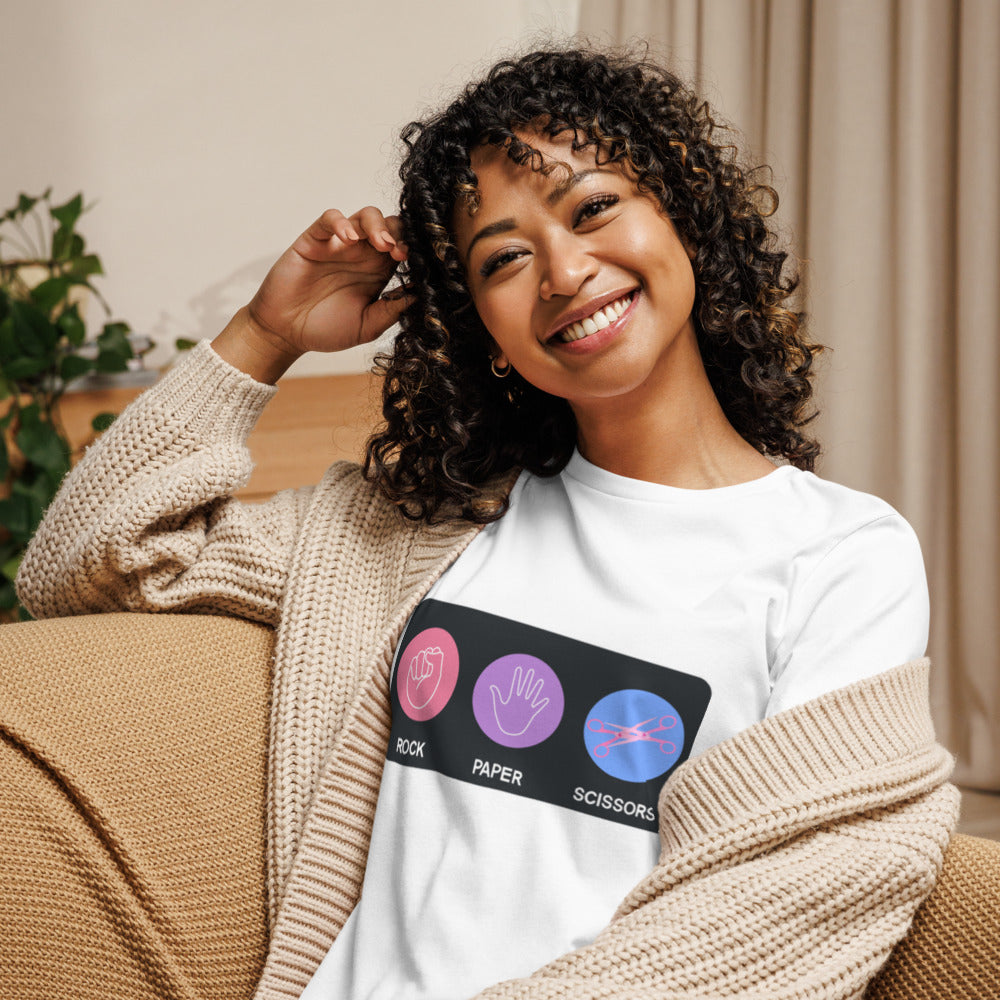 Rock Paper Tee unisex WLW lesbian slogan shirt with queer humor