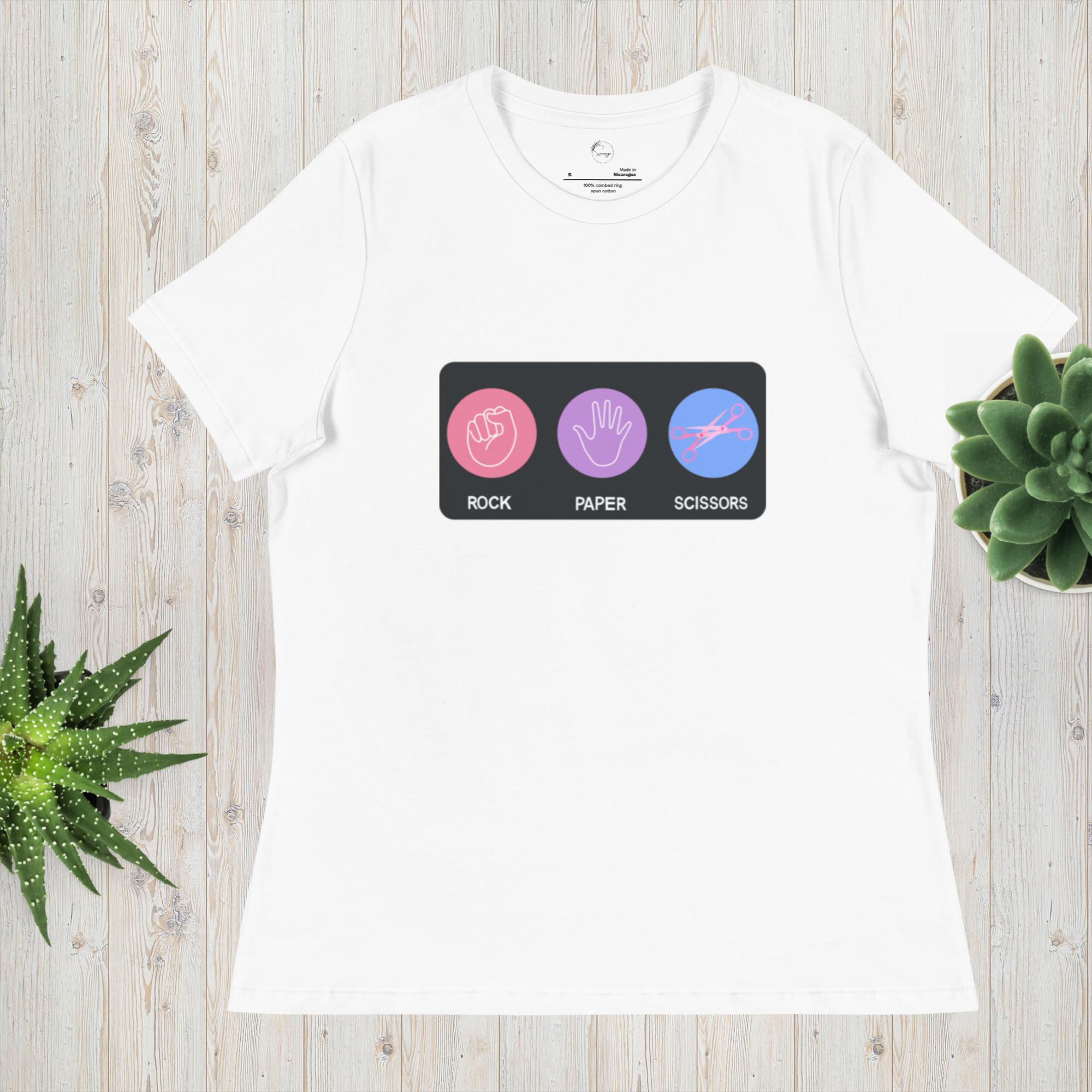Rock Paper Tee unisex WLW lesbian slogan shirt with queer humor