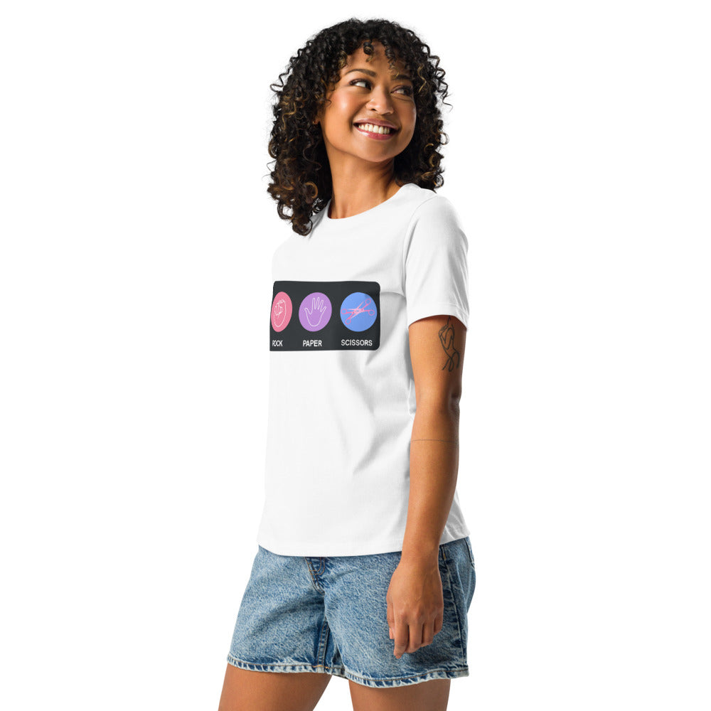 Rock Paper Tee unisex WLW lesbian slogan shirt with queer humor