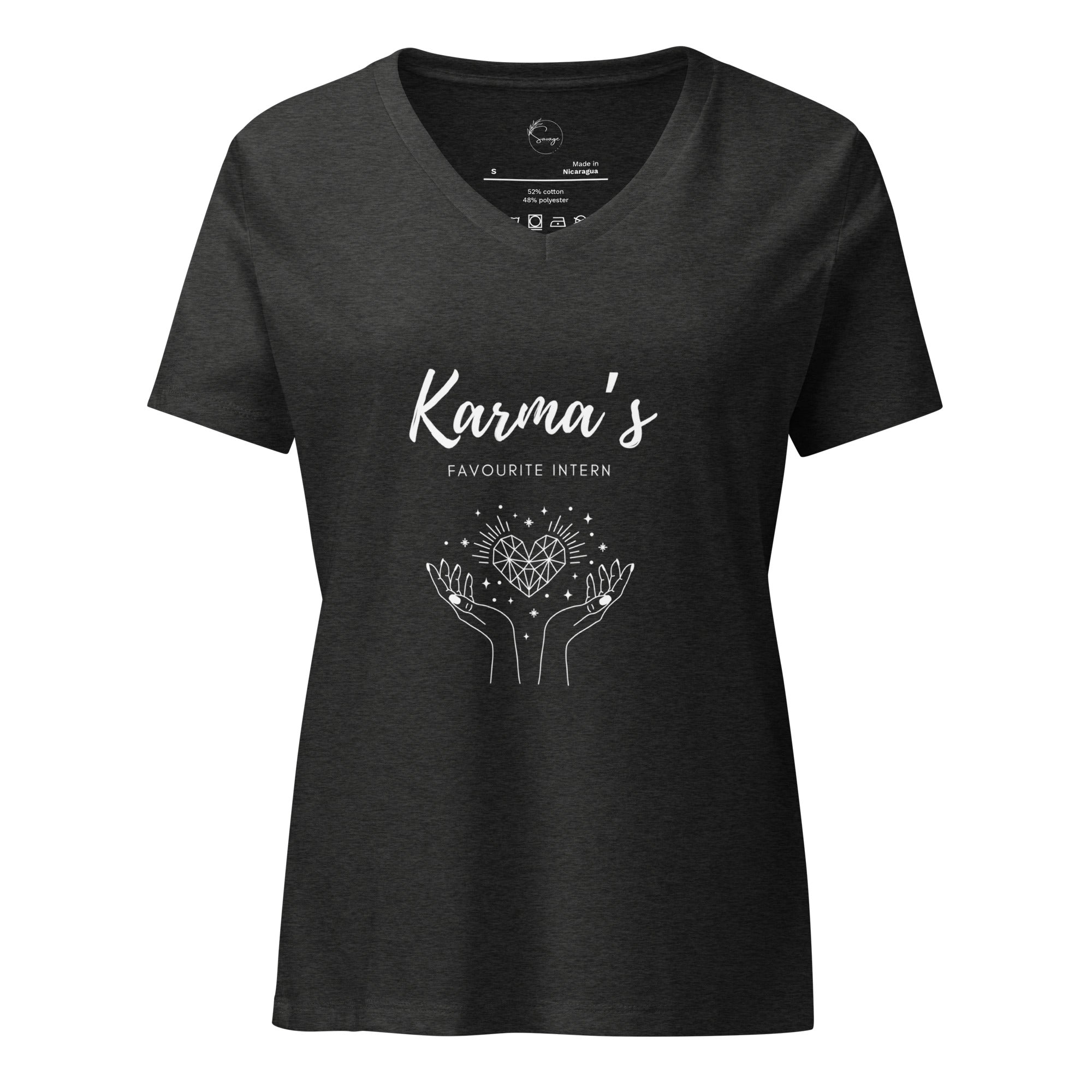 Oversized “Karma’s Favorite Intern” T-shirt in black – Savage Cotton streetwear